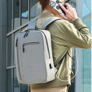 2025 Men's 3-Piece Korean-Style Backpack Set – USB Charging Student Laptop Bag + Shoulder & Pouch